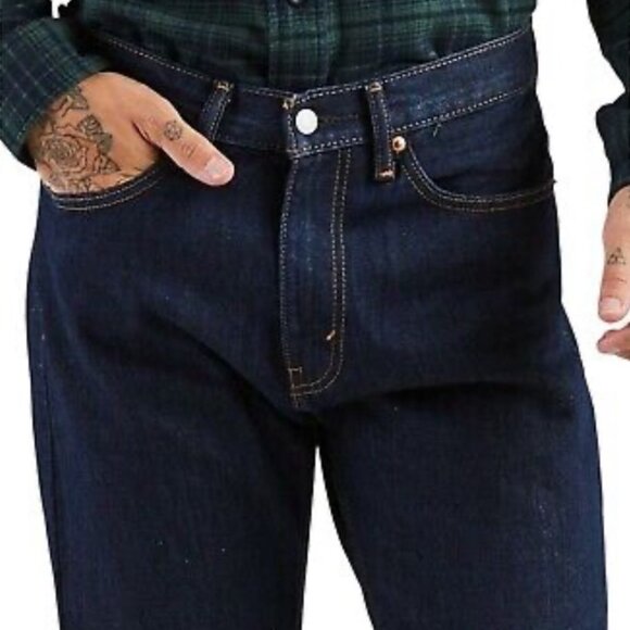 EUC Men's LEVI'S 505™ Regular Fit Straight Leg Dark Wash Jeans | Size 32 X 30 - Picture 3 of 12